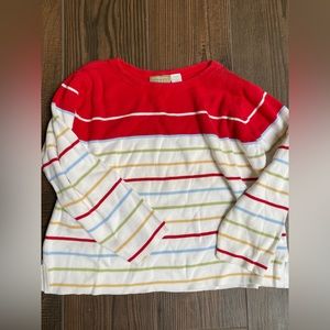 Liz Claiborne Petite Large Colorful Striped Sweater